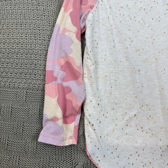 EGG New York Long Sleeve Pink Camo & Gold Polka Dot Raglan ~ 5 - Picture 9 of 11